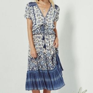 ELLE Set Spell & Gypsy Designs Skirt & Top Blue Med Large